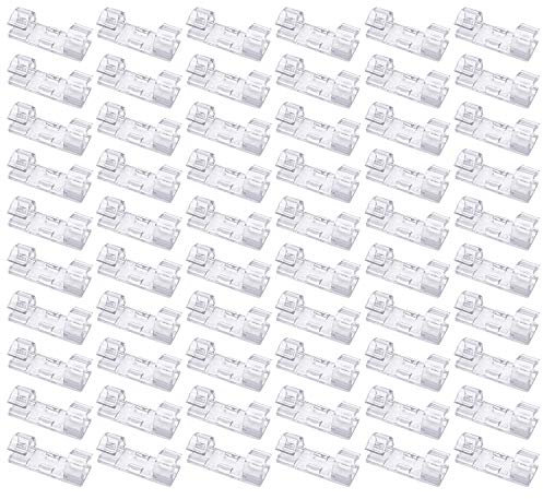 60 Pack Cable Clips, SACONELL Strong Self-Adhesive Cable Management TV PC Wire Holder, Sticky Mount-Round Plastic Cord Clamps for Car, Home and Office(Transparent)
