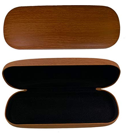 iWood Brillenetui / Case / Hardcase / Brillenbox in Holzoptik mit Metallscharnier - braun (Kirsche) - Hartschale mit Samteinlage zum optimalen Schutz der Brille - inkl. Mikrofasertuch