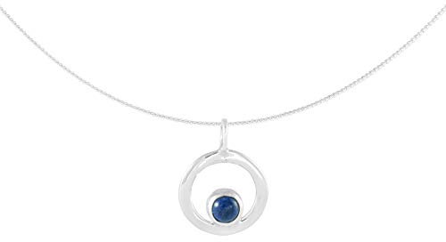 Kettenanhänger Lapislázuli columpiando- inkl. 45cm Kette - fair trade Halskette, Handarbeit aus Mexiko, 925 Sterling Silber