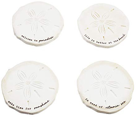 Sand Dollar Untersetzer Set Weiß