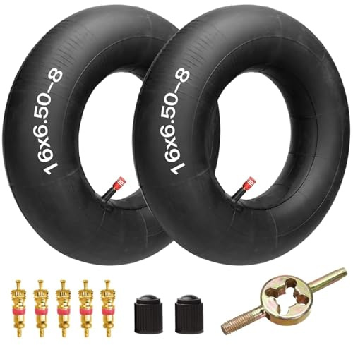 FVRITO 16x6.50-8 16x650-8 16x7.50-8 16x750-8 Inner Tube With Straight Valve Stem Gap for Golf Cart,Tractor,Lawn Mower, Snow throwers,Tillers,Trailers,Wheelbarrows and ATV Pack of 2
