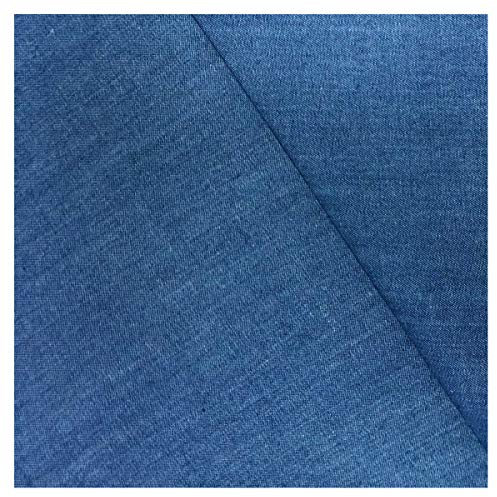 Gewaschener Denim Jeansstoff Meterware 150cm Breiter Leichter Kleidungsstoff aus 100% Baumwolle für Kleidung, Nähen Von Bastelarbeiten, Nicht Dehnbar(Color:Mittelblau)