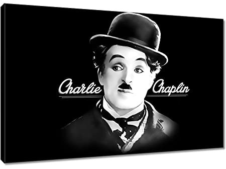 H707M_1E Kunstdruck auf Leinwand, Motiv Charlie Chaplin Hut, 60 x 40 cm