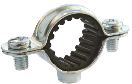 SOMATHERM FOR YOU, Collier de fixation isophonique en acier nickelé pour tube Ø18 mm - Sachet de 2 pièces - Réduit la transmission des bruits et absorbe les vibrations
