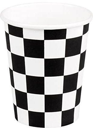10Pk Chequered Flag Racing Paper Cups