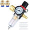 Noosverl Druckminderer Druckluft,Druckregler kompressor,Filterregler Luftfilter Druckregler 1/4 BPS mit Wasserabscheider,Deutsche Schnellkupplungen und Manometer,Druckminderer kompressor
