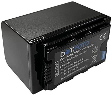 Dot.Foto VW-VBD58 Premium Hohe Kapazität 7.2v / 7000mAh Akku mit LED Panel für Panasonic HC-X1500, HC-X2000 - Passt Nicht auf Pan. Original AG-BRD50 Ladegerät