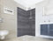 NORILIVING Duschrückwand Fliesenersatz Dusche 90x200 cm Motiv Stein Dunkelgrau Putz | Duschwand ohne Bohren 2 teilig | Wandverkleidung Bad Aluverbundplatte 3 mm