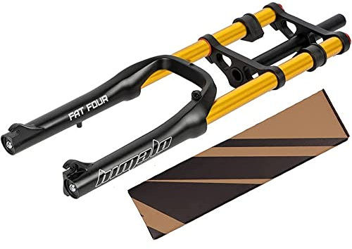 Fahrradgabel 20 Zoll Fette Gabel 4,0 Reifen Luftfedergabel 1-1/8 Doppelte Schulter Scheibenbremse QR Federweg 110Mm Dämpfungseinstellung Zum Schnee Strand XC MTB Fahrrad