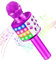 GeschenPark Micrófono Karaoke Niña, Juguetes Niñas 4-10 años Microfono Inalámbrico Karaoke con Altavoz y LED, Micrófono Infantil Regalos Navidad Niña, Compatible con Android, iOS, PC Morado