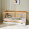 Kids Collective Babybett Kinderbett Gitterbett 60x120 höhenverstellbar & herausnehmbare Sprossen, Schublade | Buchenholz Natur sehr stabil Made in Europe | von Geburt bis 3. Lebensjahr