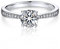 MomentWish Verlobungsring Damen, 1 Karat Moissanit Diamant Ring Damen, VVS1 D Farbe 925 Sterling Silber, Verlobung Hochzeit Geschenk Ring für Frauen-Größe62