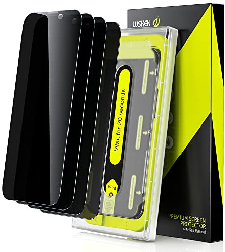 WSKEN Displayschutzfolie für iPhone 14 Pro Max 17 cm (6,7 Zoll), automatische Staubentfernung, vollständige Abdeckung, 2.5D Rand, 28 Grad, 10s HD Panzerglasfolie mit staubreinigender Installation,
