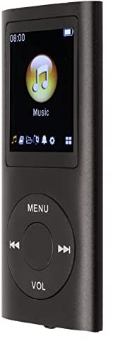 Lettore MP3/MP4, Lettore Musicale Portatile con Auricolare, Schermo HD da 1,8 Pollici, Supporto per Schede di Memoria Fino a 64 GB, Tempo di Riproduzione 8 Ore, Guscio in Metallo Super Leggero(Nero)