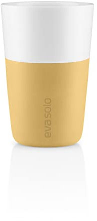 EVA SOLO | 2 Cafe Latte-Becher Golden sand | Gut zu halten durch Silikonbeschichtung | Golden sand