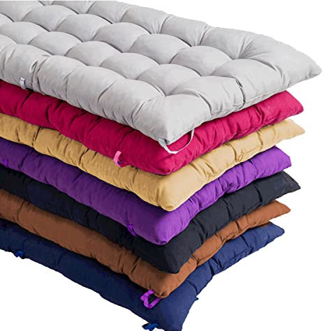 Waigg Kii Dickes 8 cm Bankkissen, 2/3-Sitzer, Baumwolle, für Gartenbank, Sitzkissen, lang, Bank-/Stuhlkissen für Terrasse, Schaukel, drinnen und draußen (45 x 45 cm, lila)