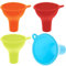 Thinp 4 pezzi imbuto in silicone grande apertura ampia qualità alimentare apertura imbuto set, per la cucina e la casa marmellata olio liquidi e polveri (blu, rosso, arancione, verde)