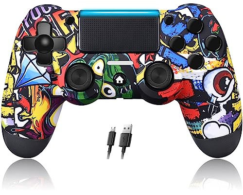 Stycizom Controller Kompatibel mit PS-4,Wireless Joystick Controller Kompatibel mit PS-4/Pro/Slim/PC,Integrierte 600 mAh Batterie mit Doppelt Vibrationssensor/6 Achse