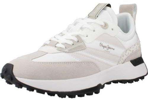 Pepe Jeans Lucky Print Leather Sneakers White