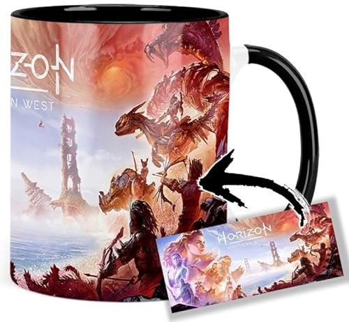 MUGSVILLE Horizon 2 Forbidden West B Tasse Ceramique Intérieure et Poignée Noire Mug