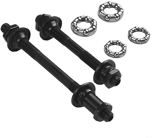 Vollachse, Achsen Hinterachse Vorderachse Set, Nabenachsen Kit, Fahrradnabenachse Schnellspanner 108mm 145mm mit 1/4, 3/16 Kugeln