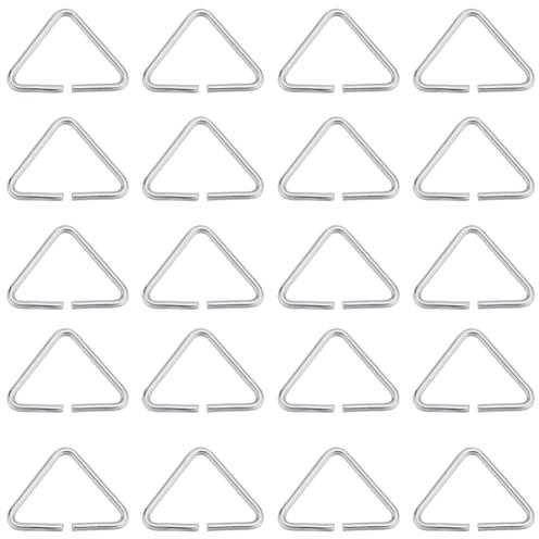 SUNNYCLUE 1 Box 400 Stück Dreieckige Offene Ringe Aus Edelstahl Offene Biegeringe Biegeringe Große Klemmclip Bügel Für Schmuckherstellung Zubehör DIY Ohrringe Armbänder Halsketten Schlüsselanhänger Zu