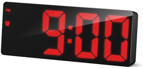 Flysocks Réveil Numérique, Horloge Électronique avec 3 Niveaux de Luminosité, Réveil Numérique Alimenté par USB A ou 3 Piles AAA (Non FOURNIES), Réveil Snooze avec Contrôle Sonore et Affichage LED