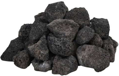 vidaXL Lavagranulat, Lavastein Biologische Filter, Multifunktional Lavamulch für Aquarium Landschaftsbau, Vulkangestein Garten Deko Steine, Schwarz 25 kg 3-5 cm
