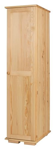 Meble Doktór Kleiderschrank aus Holz - Modern 177x45x60 cm - Schmaler Kleiderschrank - mit Kleiderstange – Schlafzimmerschrank - für das Schlafzimmer - Rechte Tür, Lackierte Naturkiefer