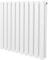 Radiatore a colonna ovale 600 mm x 600 mm Designer Doppio pannello Termosifone Bianco Acciaio Inclusi Spazzola per la pulizia Kit di fissaggio e staffe