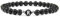 APMGONT Damen Herren Perlen Buchstaben Armband, Onyx Perlenarmband mit Buchstaben, Perlen Armband mit Initialen, Armband mit Buchstaben in Schwarz, Partnerarmbänder mit Naturstein Perlen (R)