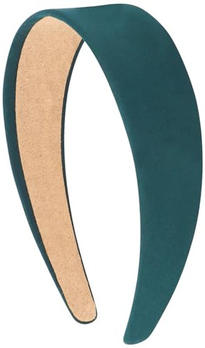 VELSCRUN Serre-tête vert forêt pour femmes et filles, 4,1 cm, en satin soyeux pour Halloween, vacances, bandeau fin, solide, simple, cosplay, accessoires de cheveux pour mères et sœurs