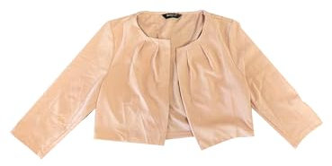 Allegra K Donna Top con Coprispalle con Maniche A 3/4 per Cardigan Corto Aperto sul Davanti con Pieghe Senza Colletto Rosa M