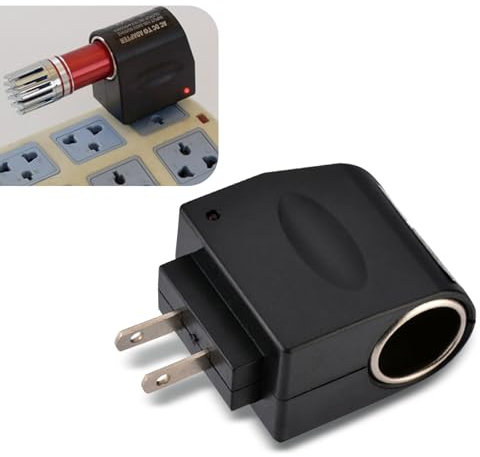 Universal AC to DC Car Cigarette Lighter Socket Adapter Converter, 220 V to 12 V Cigarette Lighter Conversion Plug, 2.95 x 2.2 x 1.18 Inches Car Power Inverter, Suitable for Most Cars (Black)