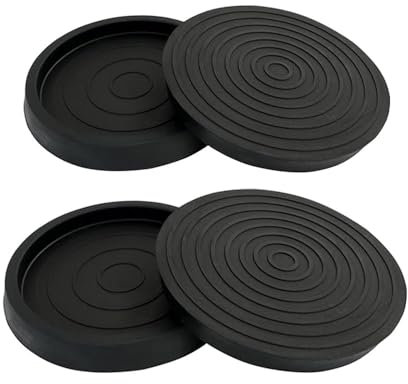 4 Pcs Caster Cups Furniture Coasters 2.5 Inch Furniture Caster Cups Rubber Round Non-slip Furniture Pads Furniture Feet Floor Protectors for Bed Sofa Chair Table (Black)