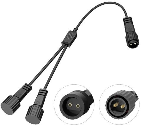 Dalugo Connettore Luci Natale, IP65 Impermeabili 2 Pin Connettore per Luci di Natale, Luci Natale Esterno Cascata, Tenda Luminosa, Catena Luminosa Esterno, Lampadine LED G40