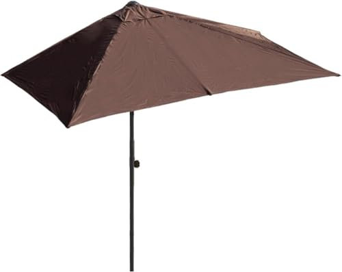 Rechteckiger Terrassenschirm mit 5 Rippen und Stahlstange, tragbare Halbschirme für den Außenbereich, sonnenfest, wasserdicht, Hofschirm, groß, Polyester, für Garten, Hinterhof, Balkon, Wand, Pool,
