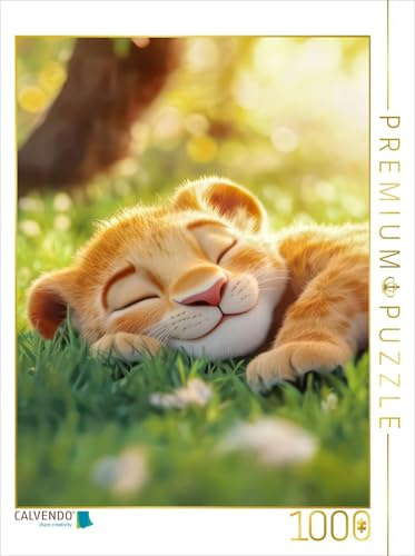 Puzzle · Eine drollige Tierwelt | Der kleine Löwe hat Spaß · 1000 Teile · Lege-Größe 64 × 48 cm · CALVENDO Puzzle