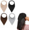 Kabwea 4 Paar Boho Damen Haarbänder, Dreieck Kopftücher, Chiffon Bandanas, Turban Haarbänder, Elastisches Haartuch (Schwarz, Grau, Khaki, Braun)