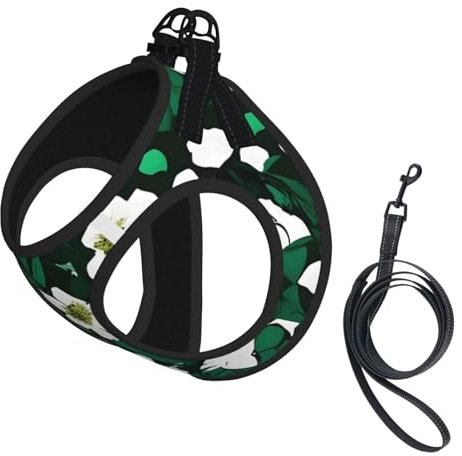Hunter Hundegeschirr und Leine, Blumenmuster, reflektierend, verstellbar, für kleine, mittelgroße und große Hunde, Katzen