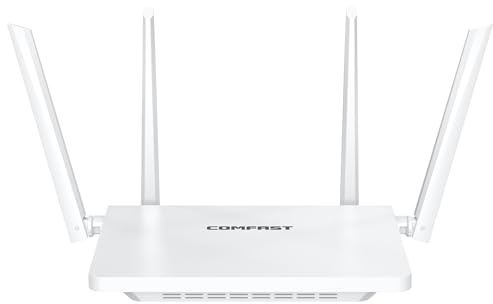COMFAST AX3000Mbps WiFi 6 Router, Dual Band WiFi Router, Full Gigabit Ports, 4x5dBi Antennas, Ultra-Low Latency, Easy Setup, WPA3, WPS, EasyMesh, Compatible with IPV6, Ideal for Gaming, UK Plug