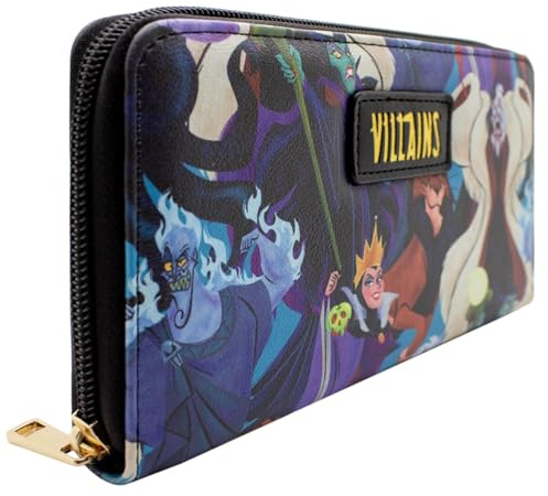 PocketGear Animierter Filmcharakter Schurken Bösewichte Portemonnaie Clutch Münzfach & Kartenhalter, Blau