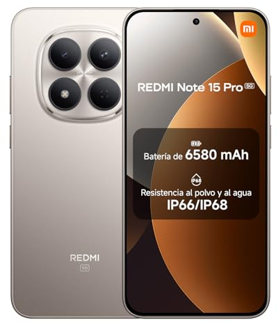XIAOMI REDMI Note 15 Pro 5G Smartphone 8＋512 Go Batterie 6580mAh - Titane | Écran AMOLED 1,5K 6,83, IP66/IP68, caméra 200 MP nouvelle génération, 5G, 2 ans de garantie, chargeur non inclus