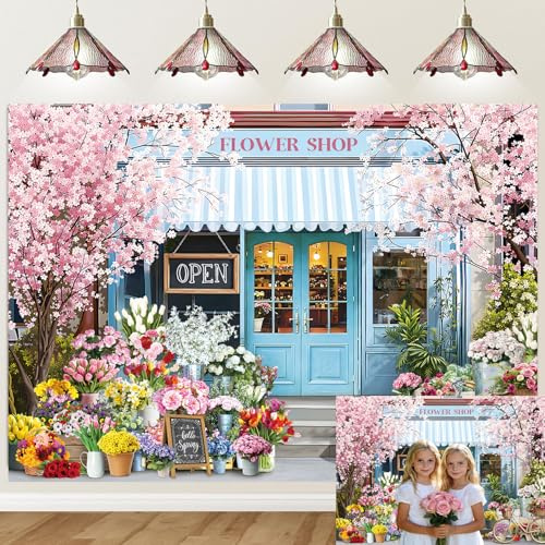 Frühlingsblumen-Hintergrund, Frühlingsblumen, rosa Blumen, Fotografie-Hintergrund, Blumenladen, Banner, Mädchen, Brautparty, Hochzeit, Teeparty, Dekorationen, Zubehör (213 x 152 cm)