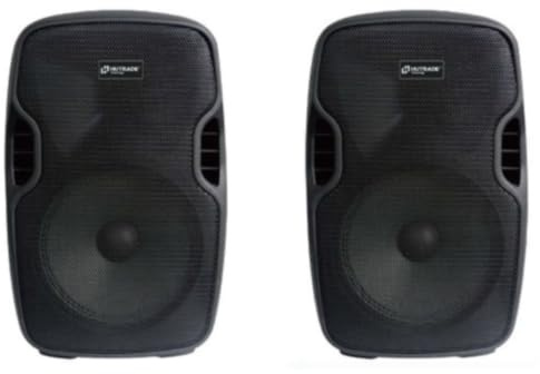 Vetrineinrete® Coppia Casse Bluetooth 300W con Microfono USB SD 10 | 100W RMS, Woofer + Tweeter 10, USB e Slot SD, Cavo di Collegamento, 100-240V