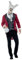 Smiffys Déguisement Lapin blanc Deluxe, Rouge, avec veste, fausse chemise, masque en EVA et montre à gousset Halloween