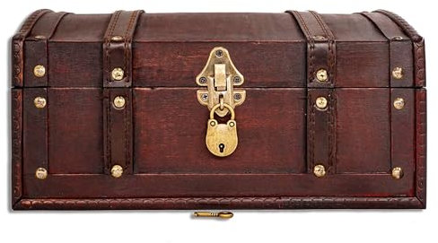 Brynnberg - Coffre au Trésor - Fabrication Durable en Bois et Métal - Design Vintage, Unique et Artisanal avec Fermeture Frontale - Élément Décoratif Frappant - Flanders 30x20x15cm
