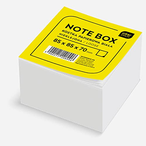 Interdruk Zettelklotz - Notizklotz - Ersatzpapier für Zettelbox - 85 x 85 x 70 mm - Circa 700 Lose Blätter - Weiß