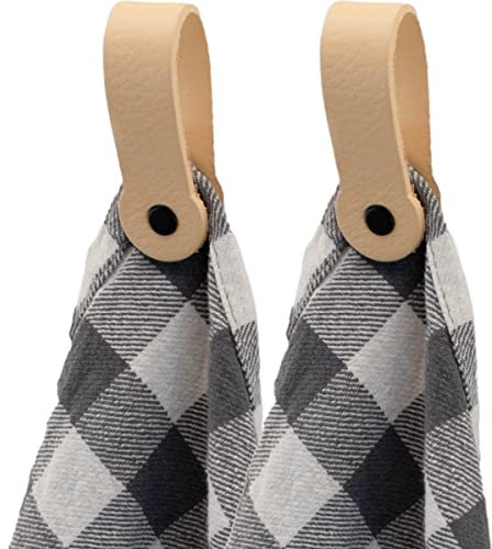 Brute Strength - Magnetischer Geschirrtuch-Handtuchhalter Leder - Natur - 2 Stück - für Küche – Küchentuchhalter - Haken für Geschirrtücher