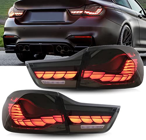DM Autoteile 16066 Rückleuchten SET OLED Smoke Klarglas dynamisch kompatibel für BMW 4er F32 F33 F36 F82 F83
